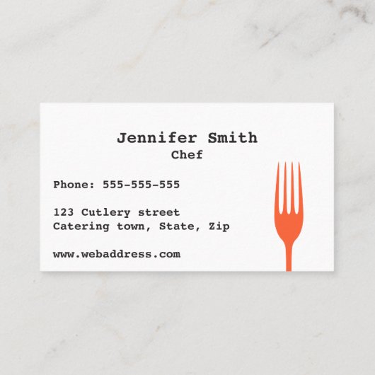 刃物カラフルケータリングまたはシェフ名刺 名刺 (裏面)