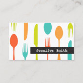 刃物カラフルケータリングまたはシェフ名刺 名刺 (正面)