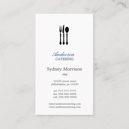 刃物モダン師シェフ/ケータリング/レストラン 名刺 (正面)
