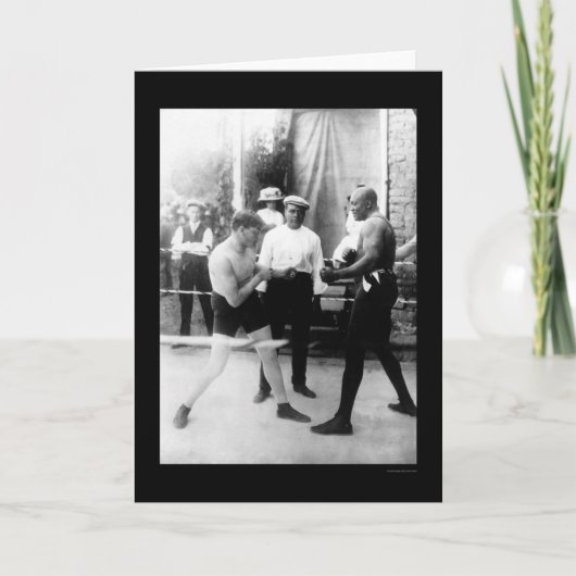 刃物師対ジョンソンのボクシング試合1914年 カード (正面)