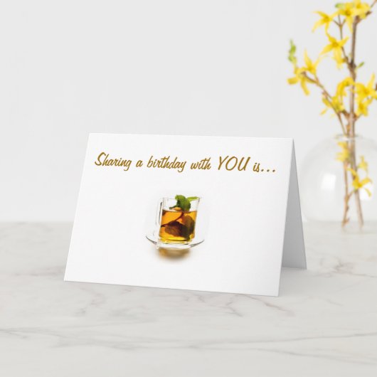 分かち合いの誕生日は私のお茶のカップ カード (黄色い花)