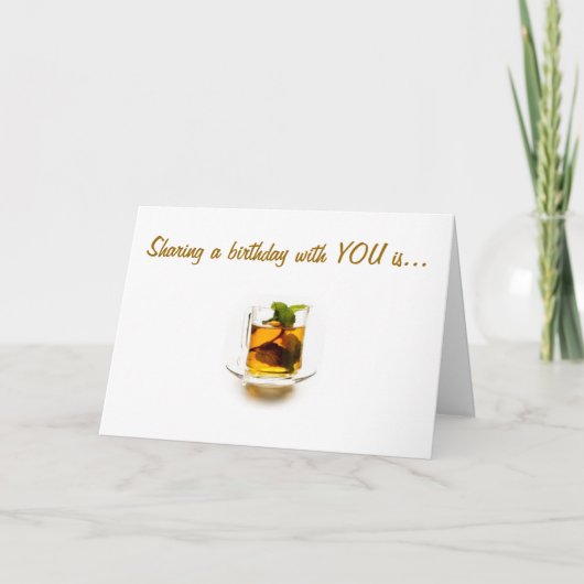 分かち合いの誕生日は私のお茶のカップ カード (正面)