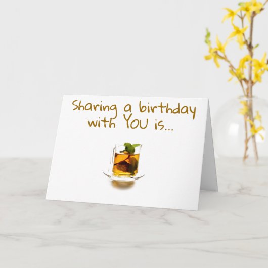 **分かち合い誕生日**私のお茶のカップ カード (黄色い花)