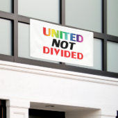 分け統一されたない – 赤、白、青、lgbtq lgbt 横断幕 (ビルの外側)