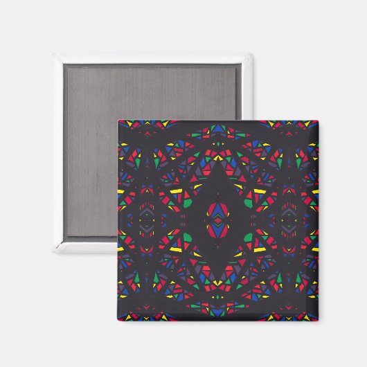 分光虹抽象画 グワッシュアート マグネット (正面/裏面)