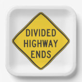 分割された道路端の記号 ペーパープレート (正面)