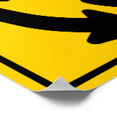 分割された高速道路の終点の道路標識 ポスター (角)