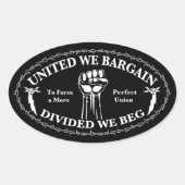 分割して私たちは懇願 楕円形シール (正面)