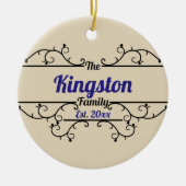 分割つる植物縁どパーソナライズされた セラミックオーナメント (正面)
