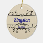 分割つる植物縁どパーソナライズされた セラミックオーナメント (左)