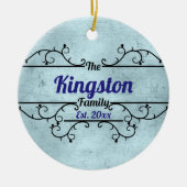 分割つる植物縁どブパーソナライズされたル セラミックオーナメント (正面)