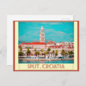 分割クロアチアヴィンテージ旅行ポスター ポストカード (正面/裏面)