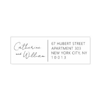 分割デザイン自己インク入力スタンプ差出人住所 セルフインキングスタンプ