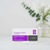 分割バンドパープルとダークグレー – イニシャル 名刺 (スタンド正面)