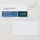 分割バンドブルーとダークグリーン 名刺 (正面/裏面)