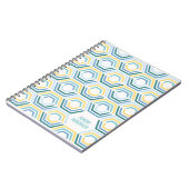 分割ヘキサゴン幾何学仕訳帳 – ターコイズ ノートブック (左側)