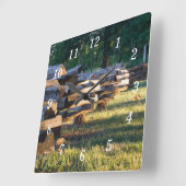 分割レールフェンス壁時計 スクエア壁時計 (傾斜)