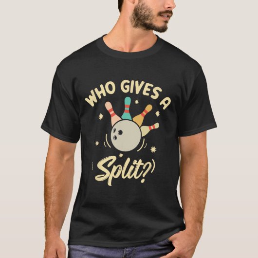 分割与えボーリングおもしろいゲーム Tシャツ (正面)