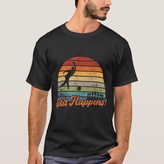 分割処理レトロボーリング Tシャツ (正面)