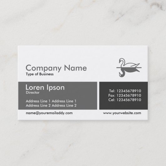 分割帯 – グレースケール 名刺 (正面)