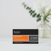 分割帯v2オレンジとダークグレー 名刺 (スタンド正面)