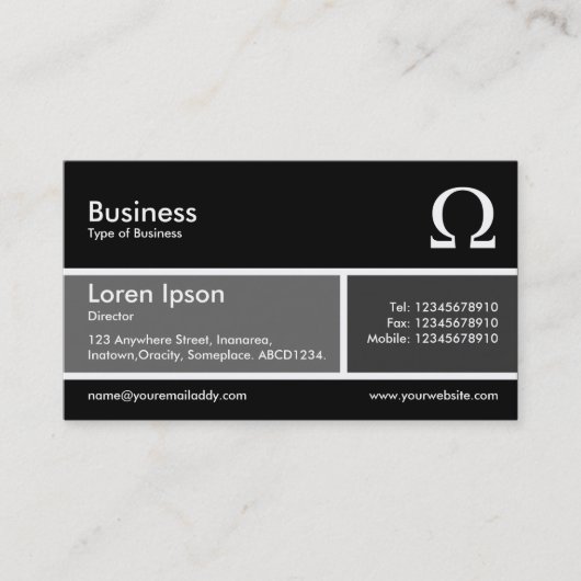 分割帯v2グレーとダークグレー 名刺 (正面)