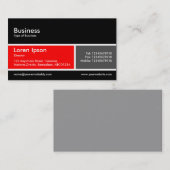 分割帯v2赤と濃い灰色 名刺 (正面/裏面)