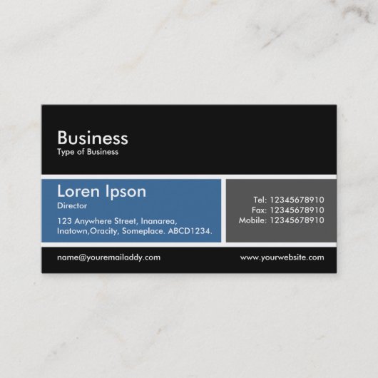 分割帯v2青とグレー 名刺 (正面)