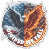 分割我々秋燃焼国旗とワシ シール (正面)