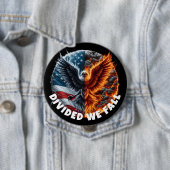 分割我々秋燃焼国旗とワシ 缶バッジ (インサイチュ)