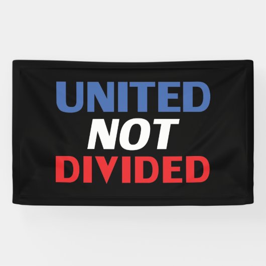 分割統一されたなし – 赤、白、青、黒 横断幕 (横)