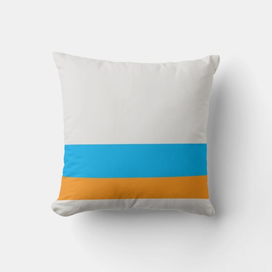 分割線と任意の2色の白 クッション (正面)