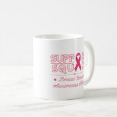 分娩乳がん認知月を支援する コーヒーマグカップ (正面右)