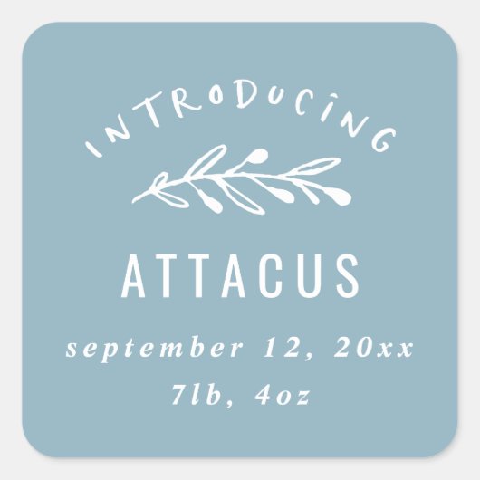 分娩発表の紹介 スクエアシール (正面)