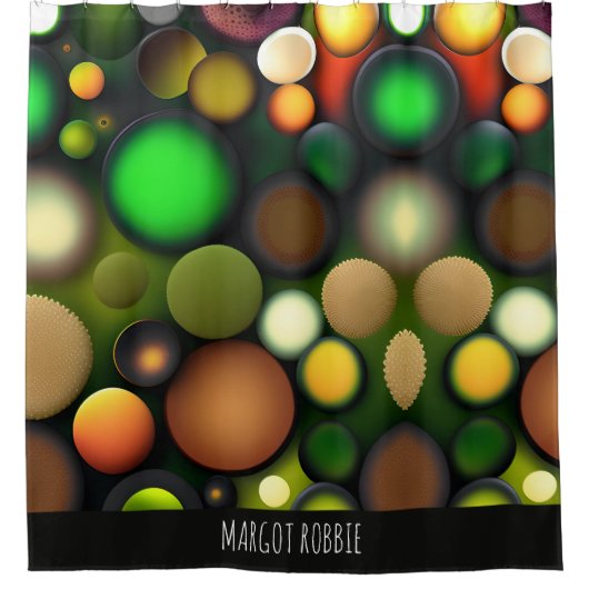 分子の丸レインボーパターン シャワーカーテン (正面)