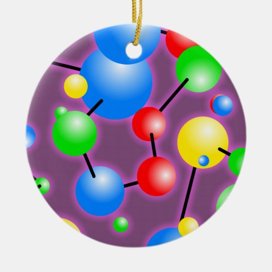 分子の壁紙 セラミックオーナメント (正面)