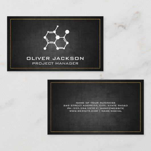 分子アイコン | 科学者 名刺 (正面/裏面)