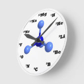 分子クロック – 青 ラウンド壁時計 (傾斜)