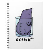 分子式のユーモア マグカップの分子式 - 陽気なビーカーの中のカワイイ モグラ - 化学の単位のモグ ノートブック (正面)