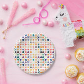 分子構造パターン ペーパープレート (パーティー)