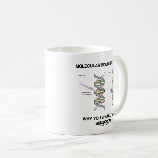 分子生物学者が知っている理由サンスクリーン衣服 コーヒーマグカップ (正面右)
