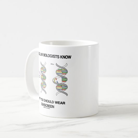 分子生物学者が知っている理由サンスクリーン衣服 コーヒーマグカップ (正面左)