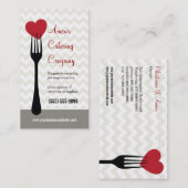 分岐したハートのレストランかケイタリングビジネスカード 名刺 (正面/裏面)