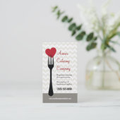 分岐したハートのレストランかケイタリングビジネスカード 名刺 (スタンド正面)