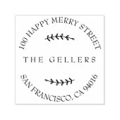 分岐エレガントファミリ名差出人住所 セルフインキングスタンプ (デザイン)