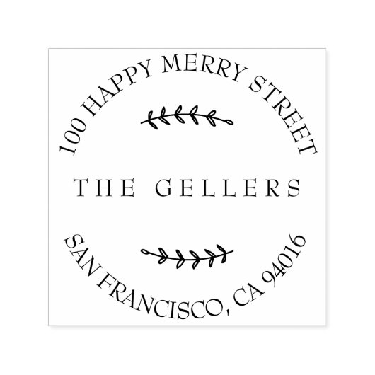 分岐エレガントファミリ名差出人住所 セルフインキングスタンプ (デザイン)