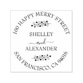 分岐エレガント2つの名前差出人住所自己インク セルフインキングスタンプ (デザイン)