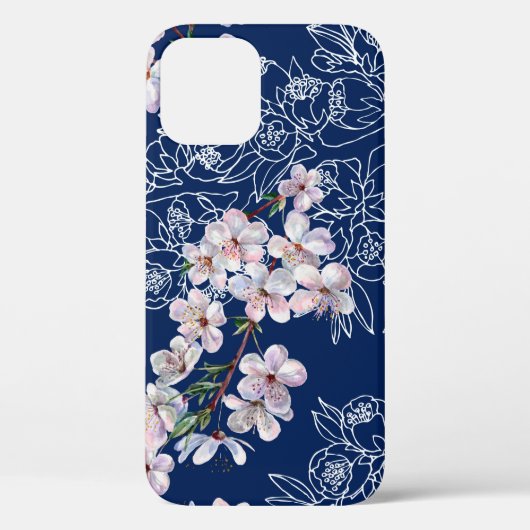 分岐グラフ付き水彩枝さくらんぼ Case-Mate iPhoneケース (裏面)
