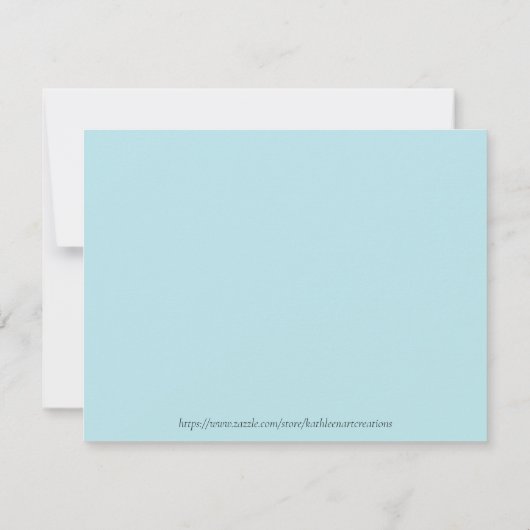 分岐グリーティングカードの水色の鳥 サンキューカード (裏面)