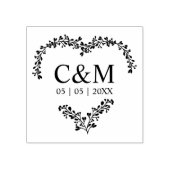 分岐ハートとイニシャル ラバースタンプ (インプリント)